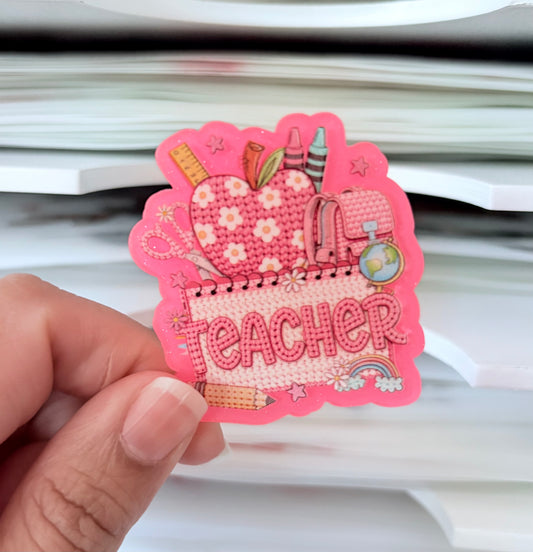 Faux Yarn Teacher Flatback