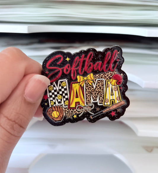 Softball Mama Acrylic Flatback