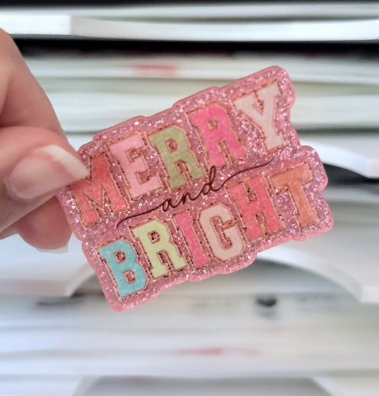 Merry & Bright Acrylic Flatback