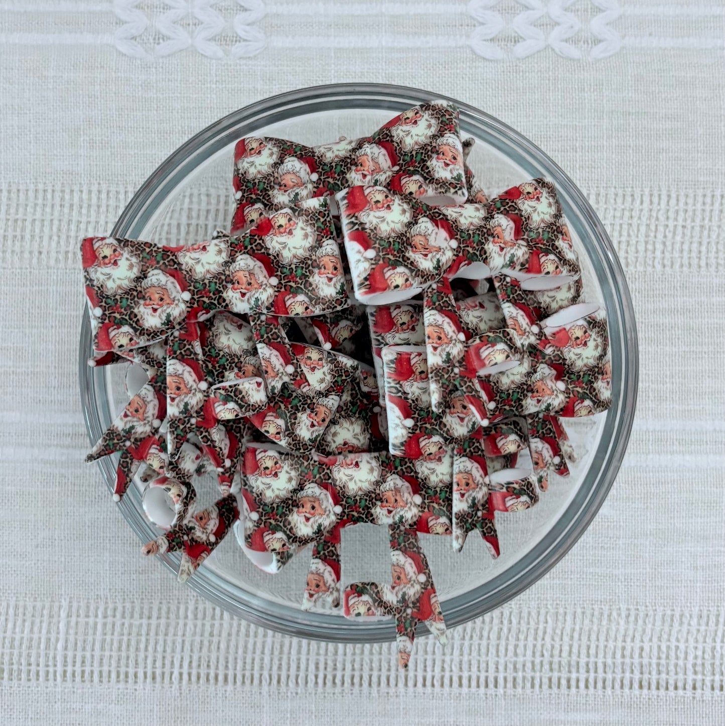 Santa Silicone Bow Straw Topper