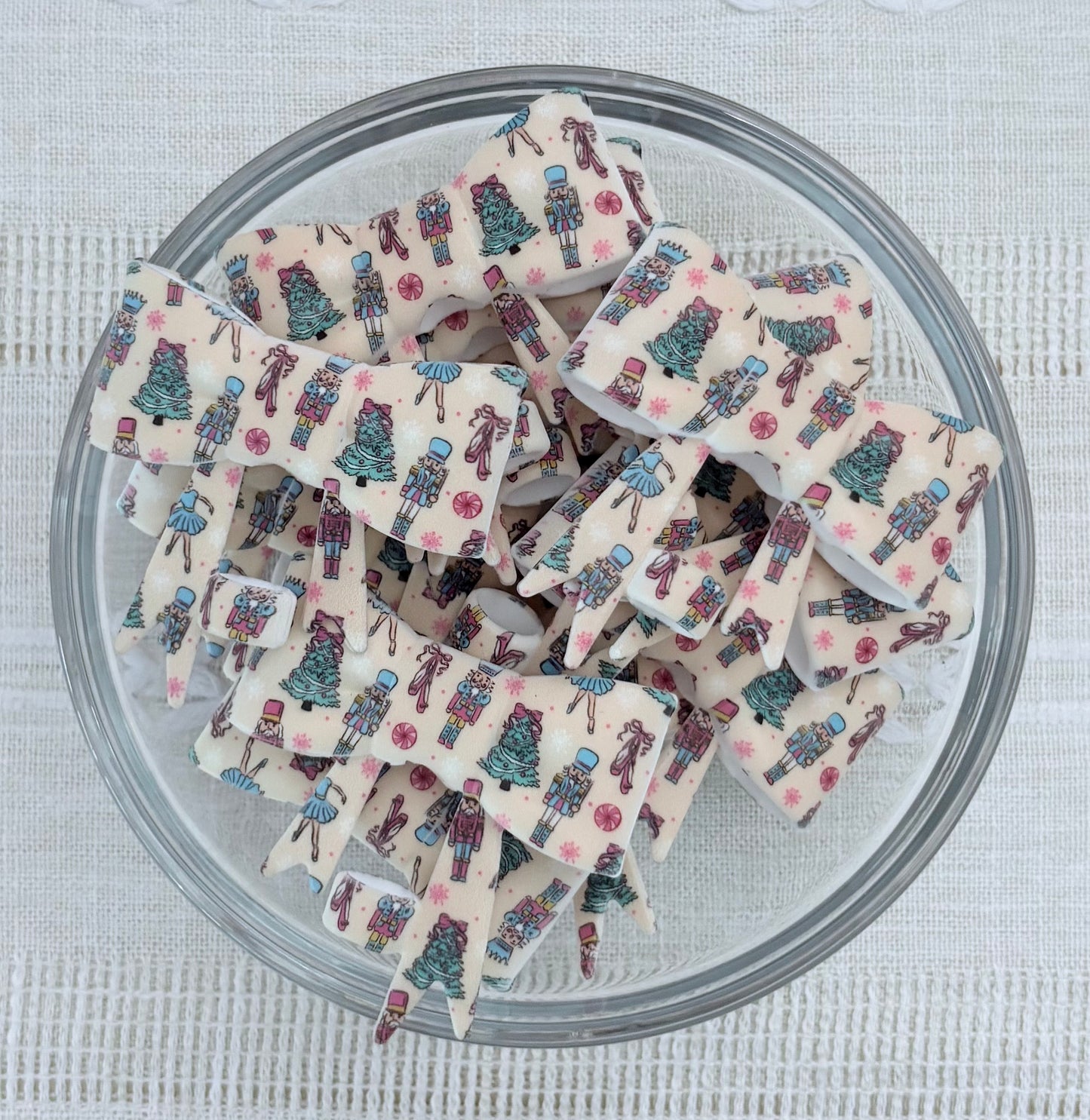 Nutcrackers Silicone Bow Straw Topper