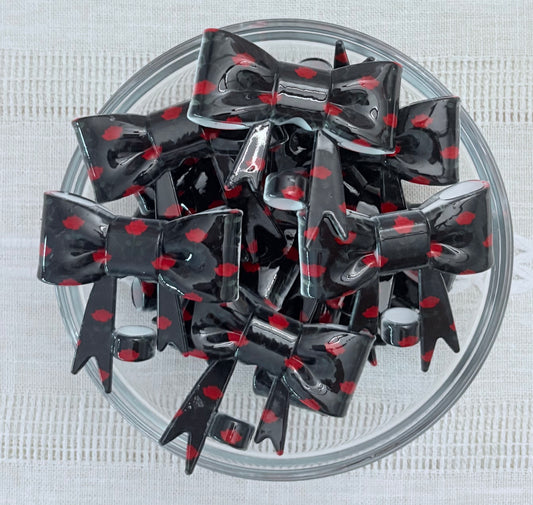 Roses Glossy Silicone Bow Straw Topper
