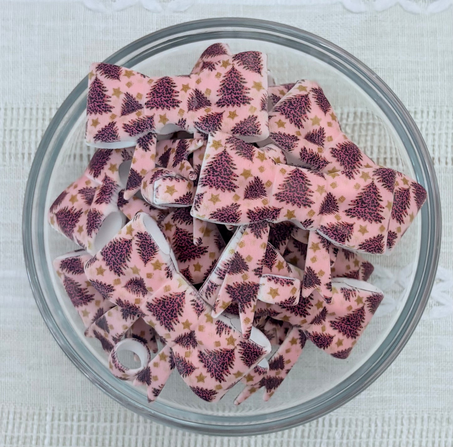 Animal Print Trees Silicone Bow Straw Topper