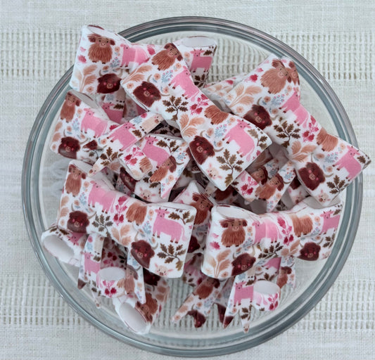 Cows Silicone Bow Straw Topper