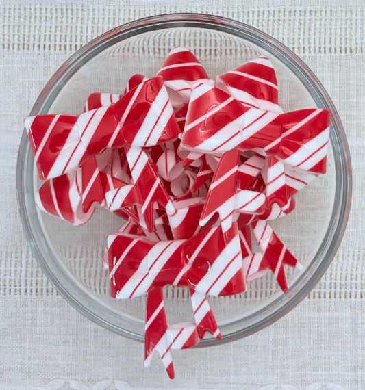 Peppermint Glossy Silicone Bow Straw Topper