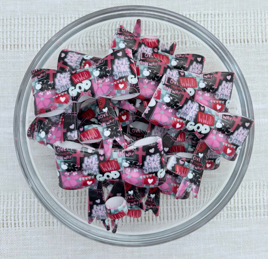 Faith Collage Silicone Bow Straw Topper