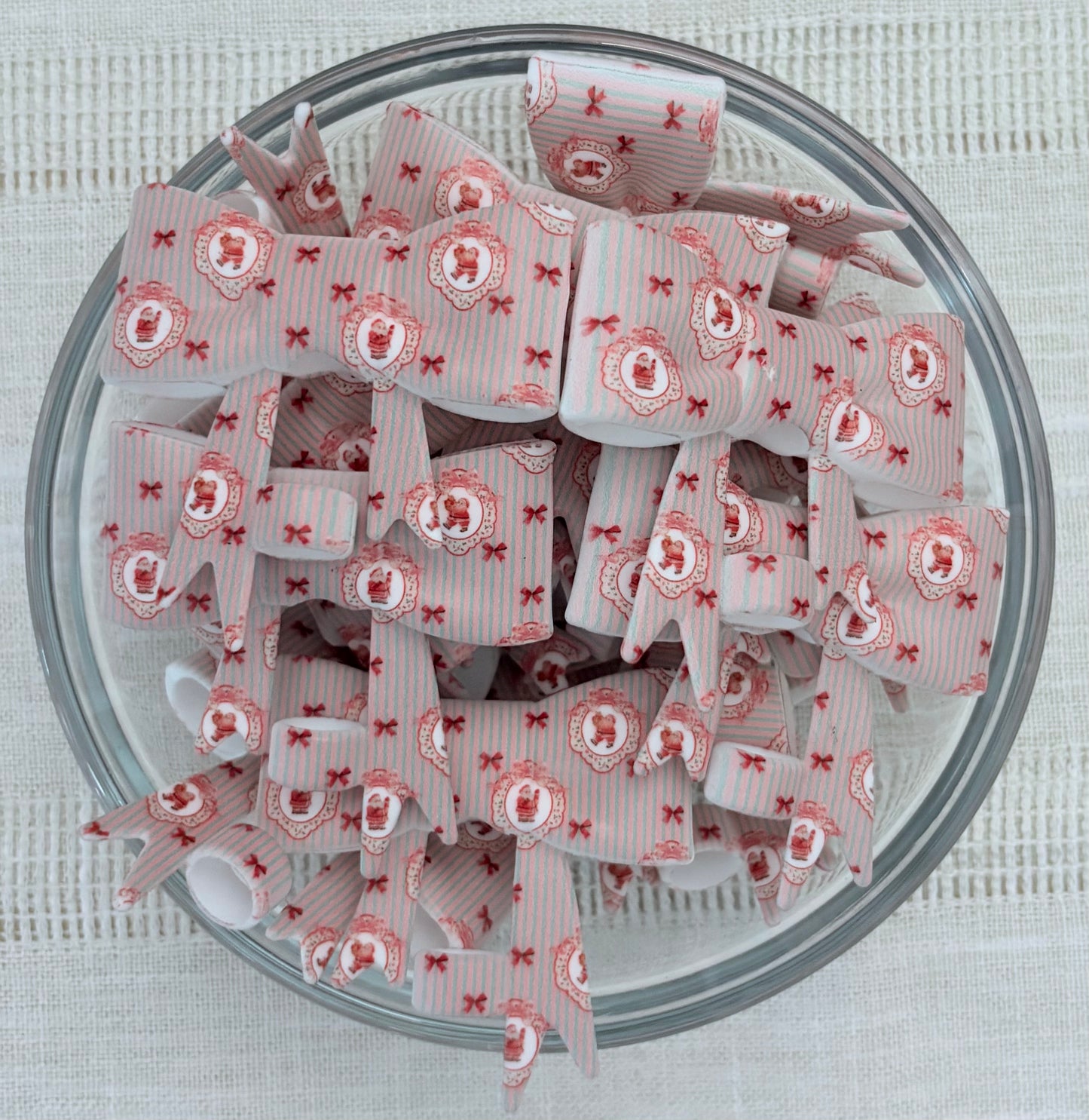 Vintage Santa Silicone Bow Straw Topper