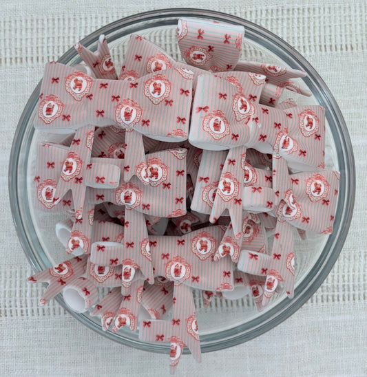 Vintage Santa Silicone Bow Straw Topper