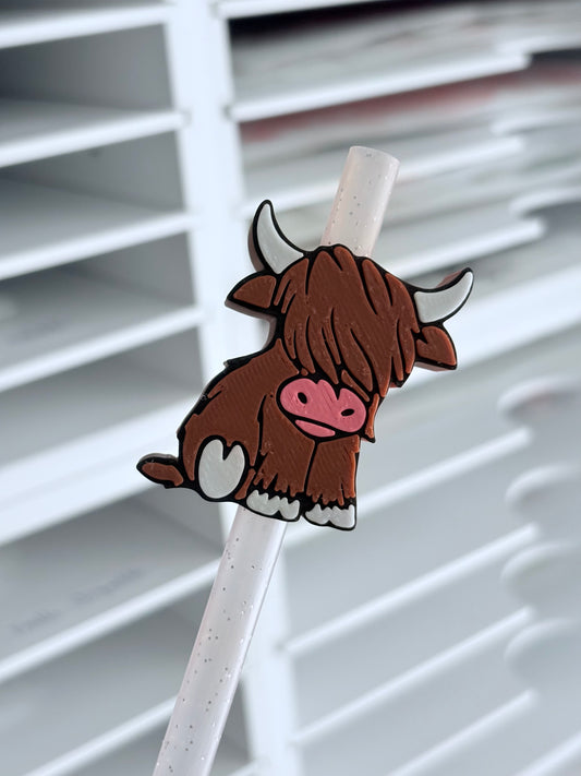Highland Cow 3D Straw Topper