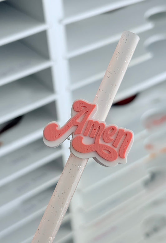 Amen 3D Straw Topper