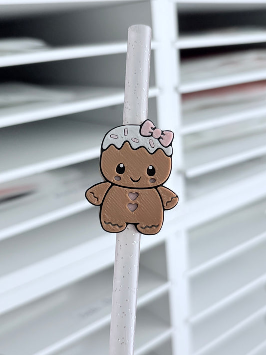 Gingerbread Girl 3D Straw Topper