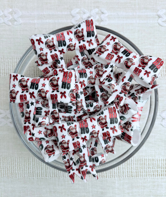 Santa Ho Ho Ho Silicone Bow Straw Topper