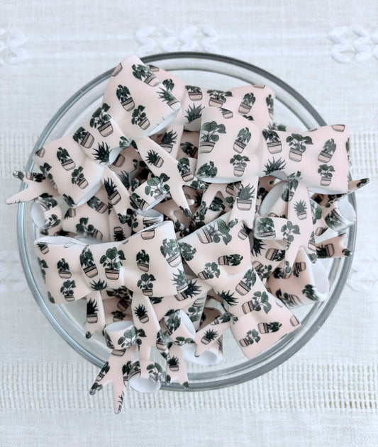 Plants Silicone Bow Straw Topper