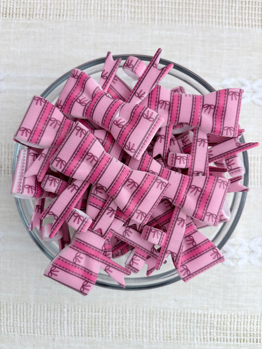 Pink Bows Silicone Bow Straw Topper