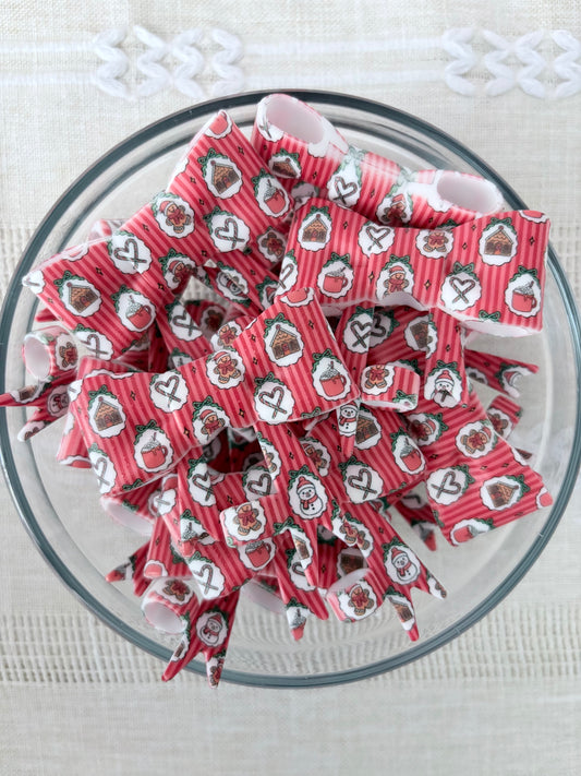 Cute Christmas Silicone Bow Straw Topper
