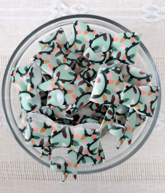 Christmas Lights Silicone Bow Straw Topper