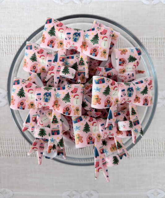 Christmas Silicone Bow Straw Topper