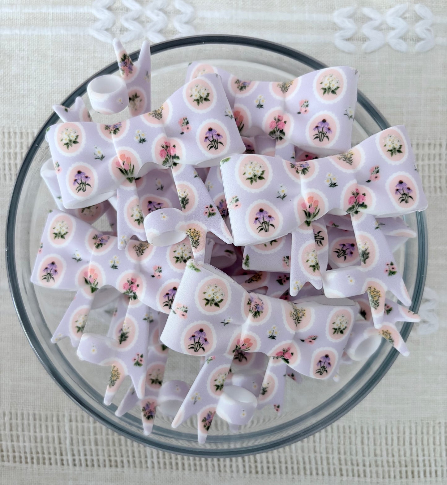 Flowers Silicone Bow Straw Topper