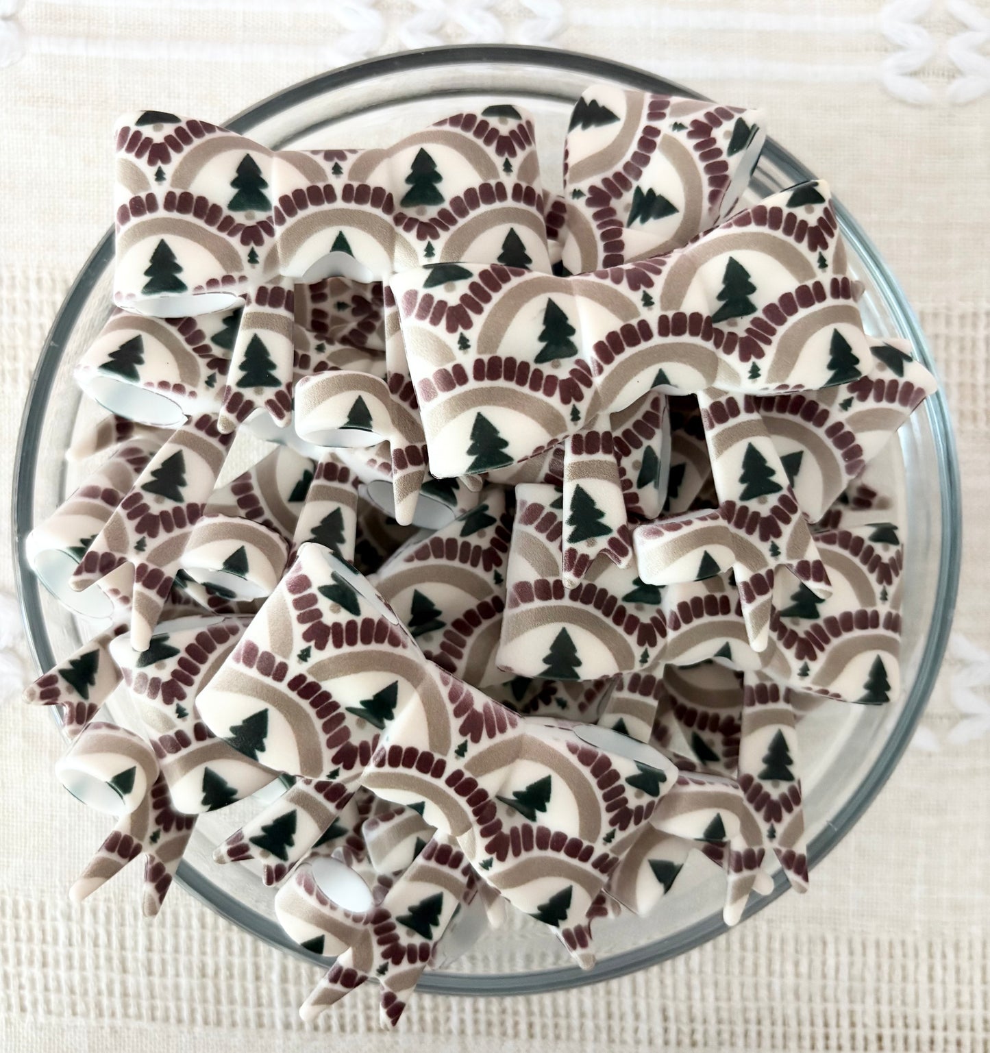 Trees Silicone Bow Straw Topper