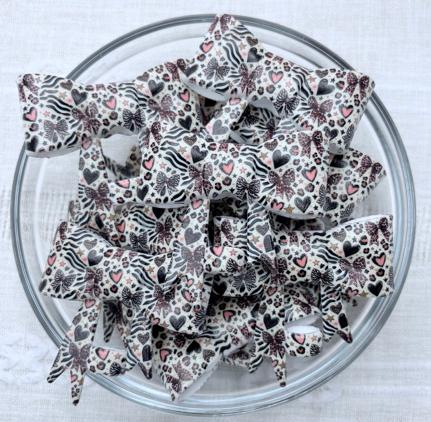 Animal Print Bows Silicone Bow Straw Topper