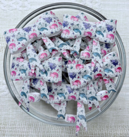 Axolotl Silicone Bow Straw Topper