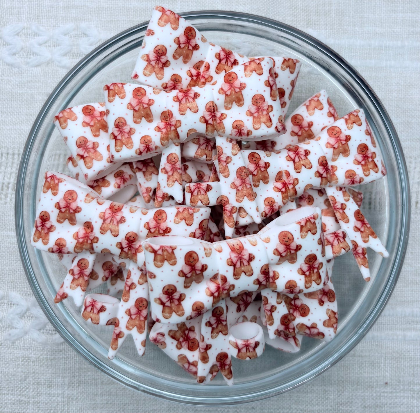 Gingerbreads Silicone Bow Straw Topper