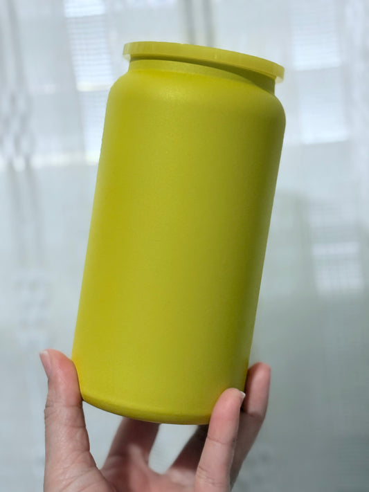 16oz Stainless Steel Bright Yellow Matte Finish Blank Cup