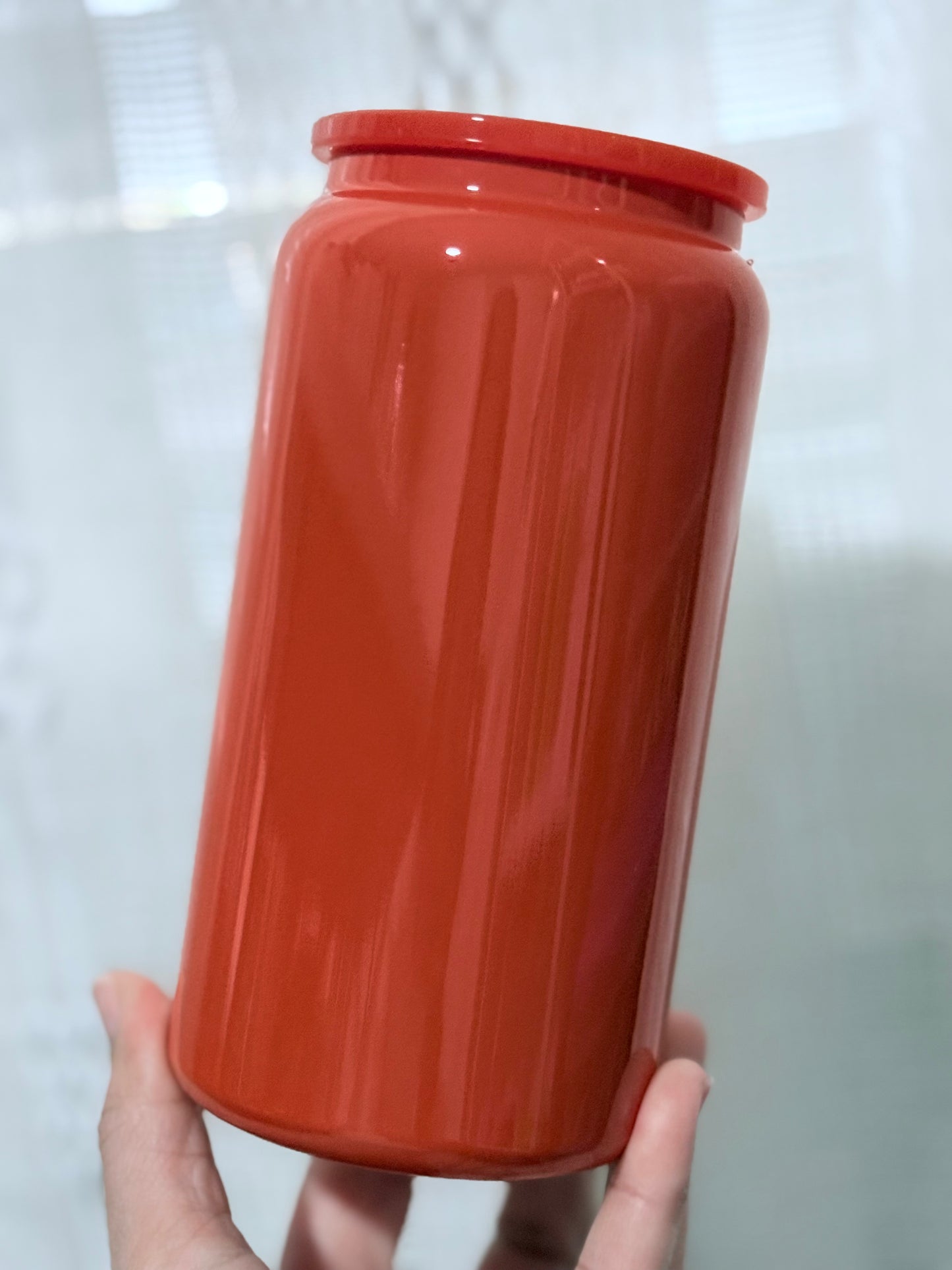 16oz Stainless Steel Orange Glossy Finish Blank Cup