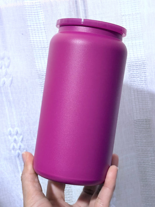 16oz Stainless Steel Magenta Matte Finish Blank Cup