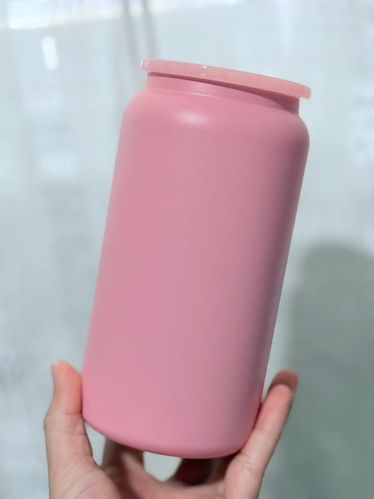 16oz Stainless Steel Light Pink Matte Finish Blank Cup