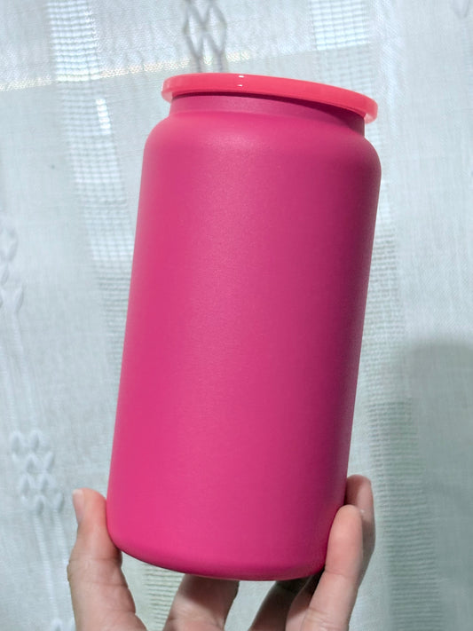 16oz Stainless Steel Hot Pink Matte Finish Blank Cup
