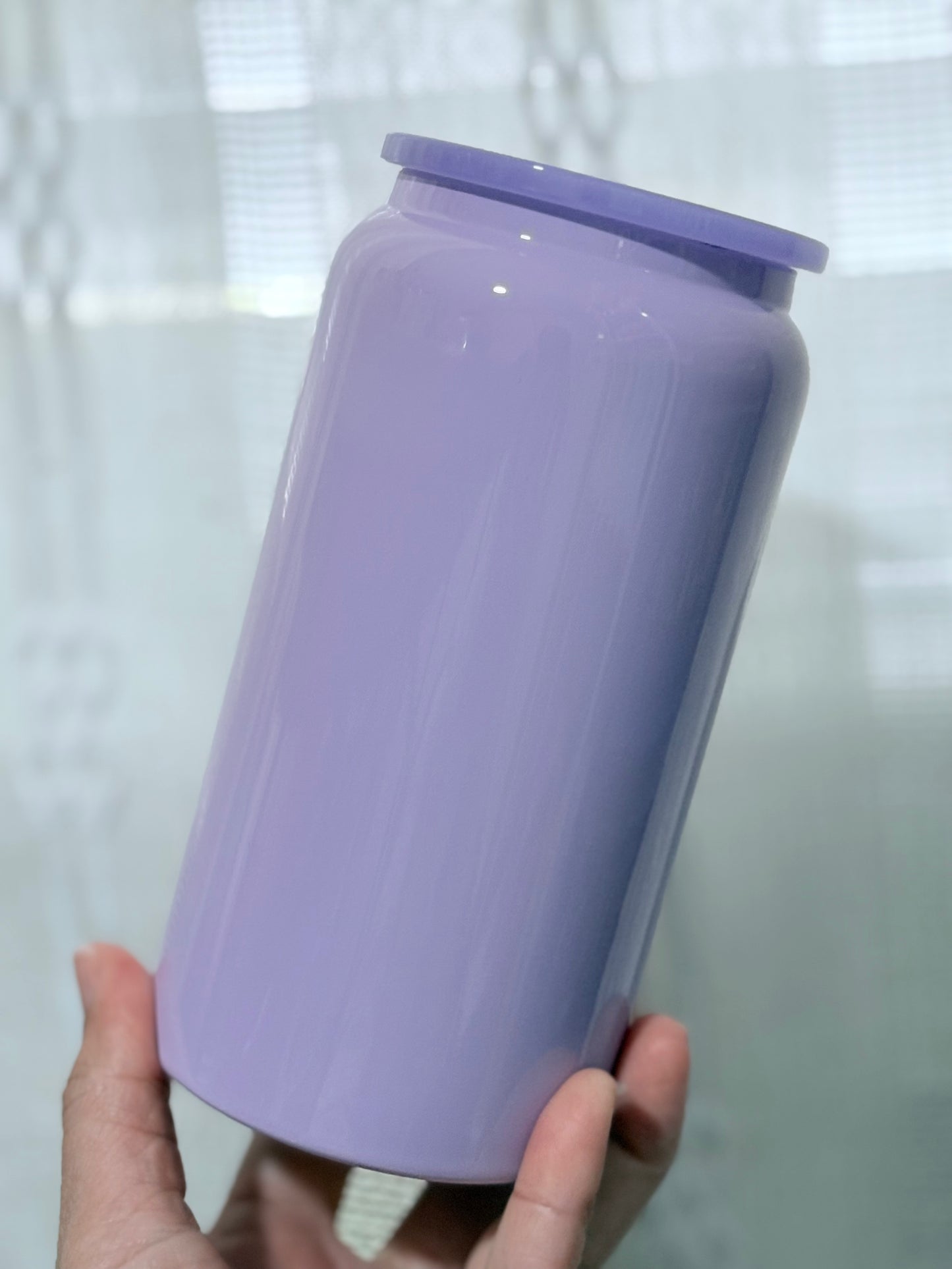 16oz Stainless Steel Light Purple Glossy Finish Blank Cup