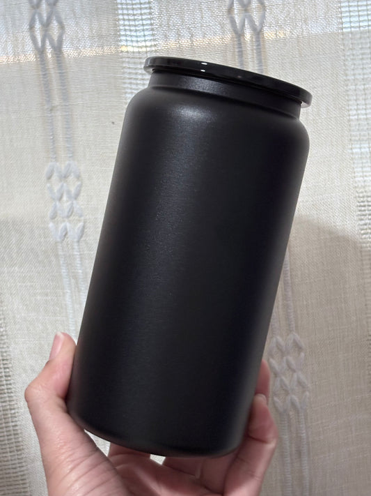 16oz Stainless Steel Black Matte Finish Blank Cup