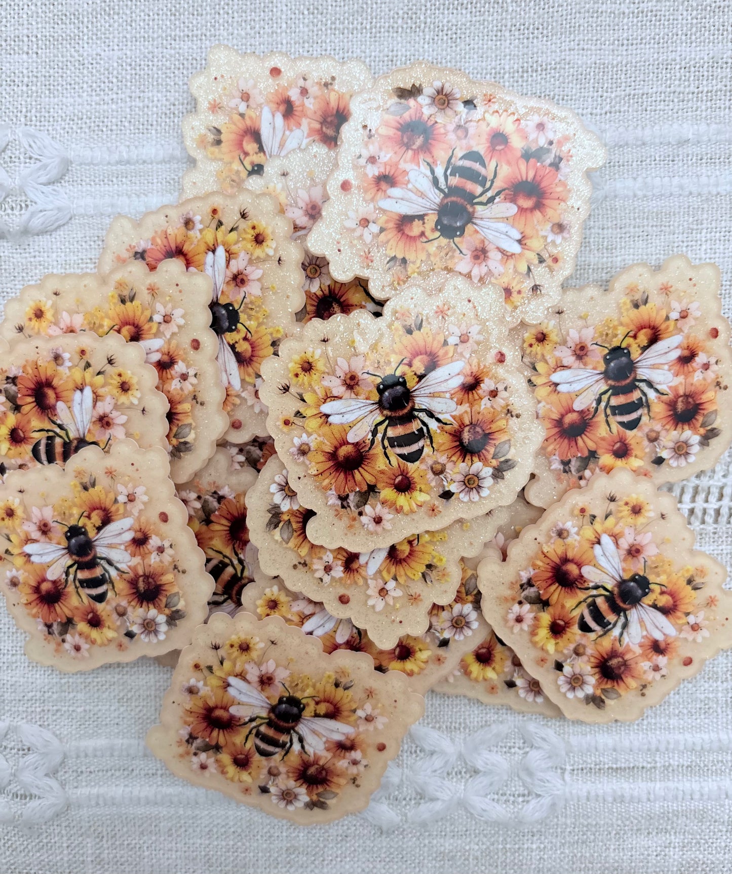 Floral Bee Acrylic Flatback