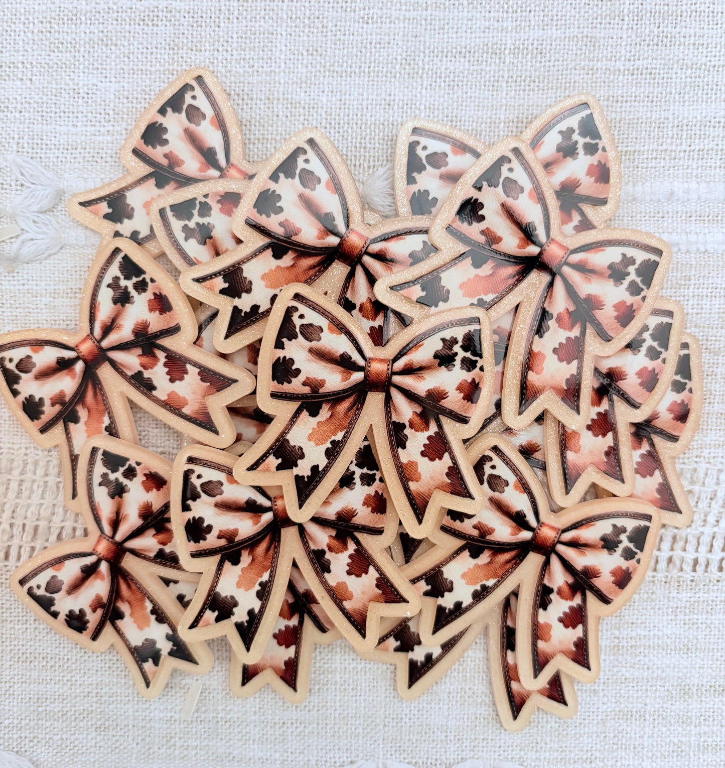 Brown Cow Bow Acrylic Flatback