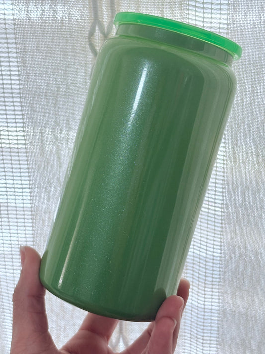 16oz Stainless Steel Green Shimmer Finish Blank Cup