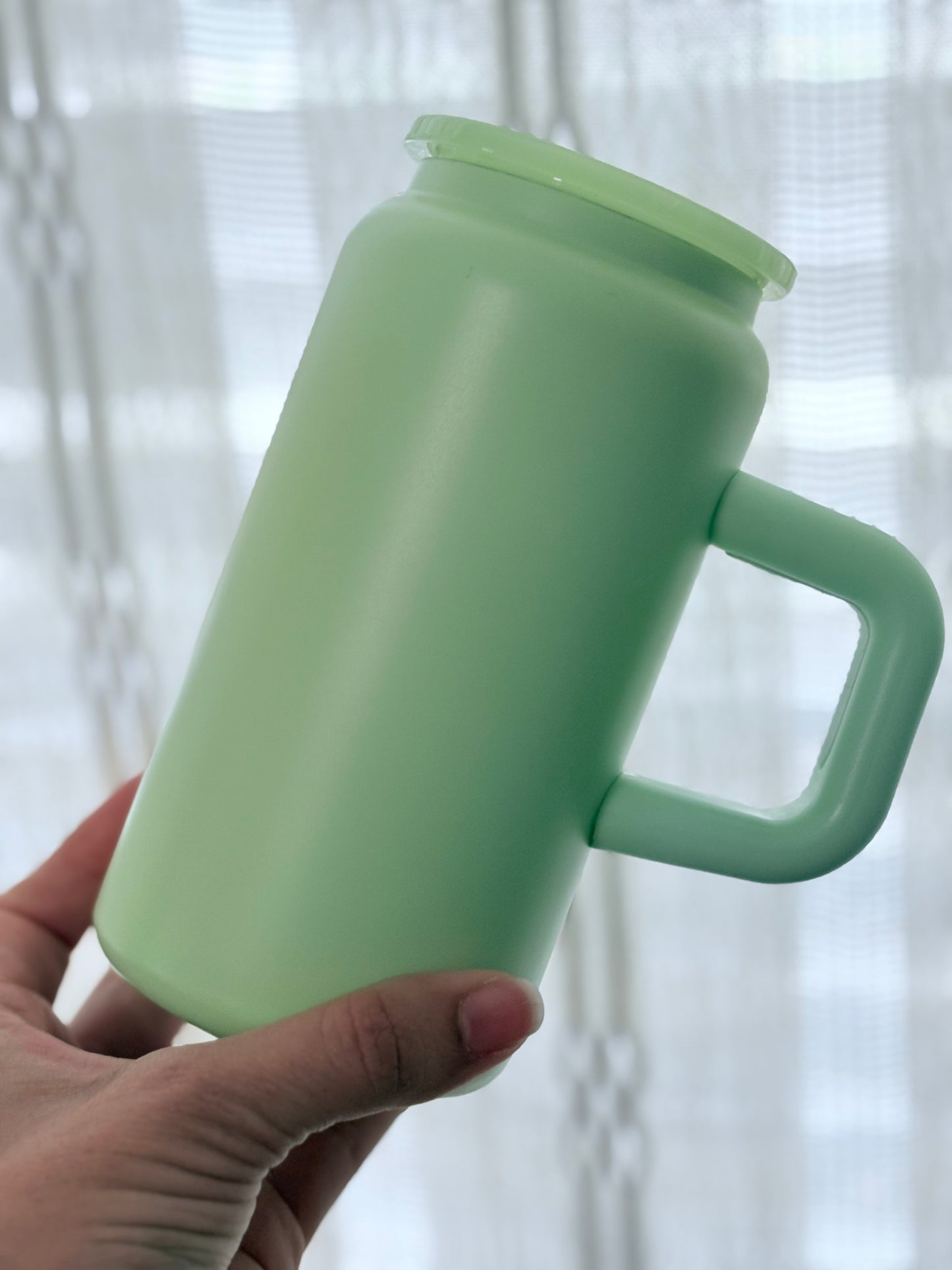 16oz Stainless Steel Green Matte Finish with Handle