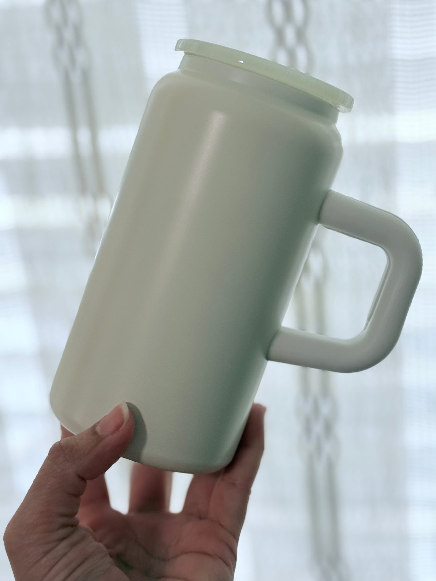 16oz Stainless Steel Cream Matte Finish with Handle