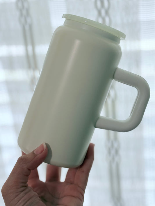 16oz Stainless Steel Cream Matte Finish with Handle