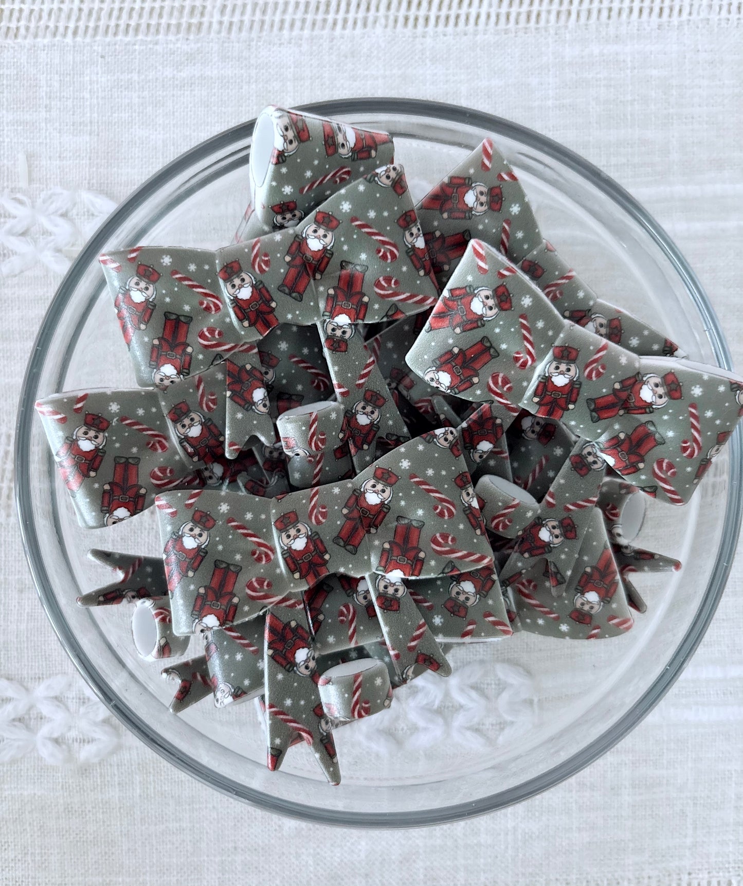 Nutcrackers Silicone Bow Straw Topper
