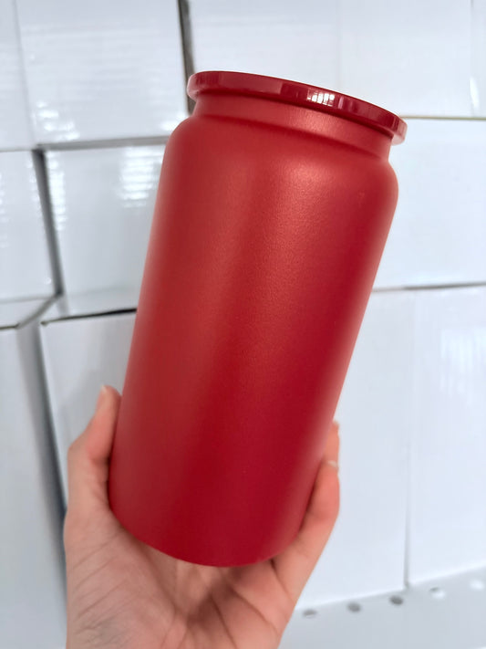 16oz Stainless Steel Red Matte Finish Blank Cup