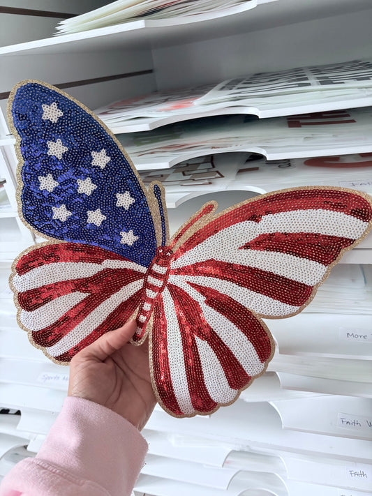 Patriotic Butterfly Large Patch