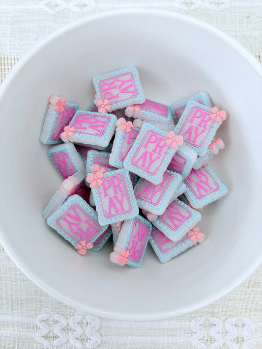Pray Glitter Focal Bead