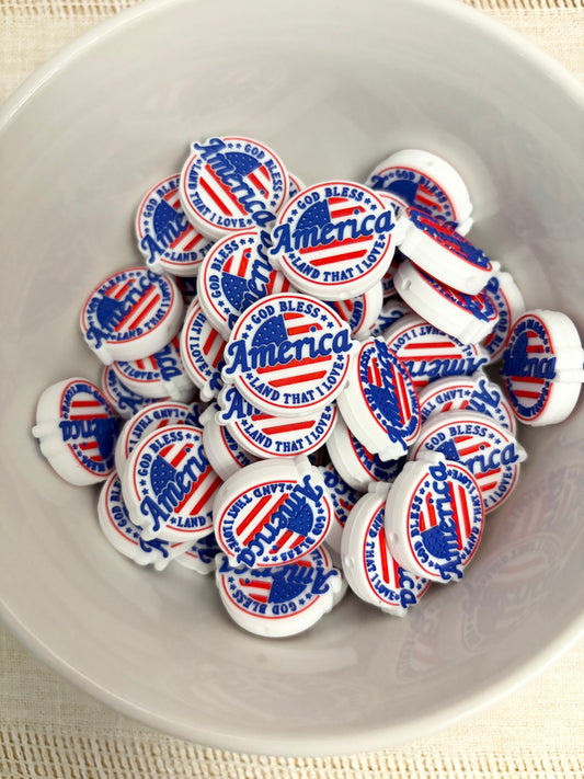 God Bless America Focal Bead