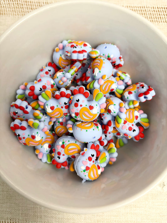 Colourful Chicken Focal Bead