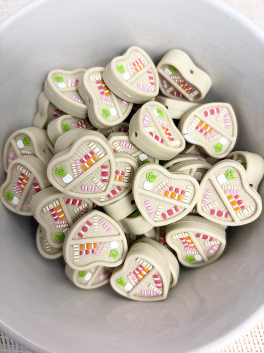 Books Heart Focal Bead