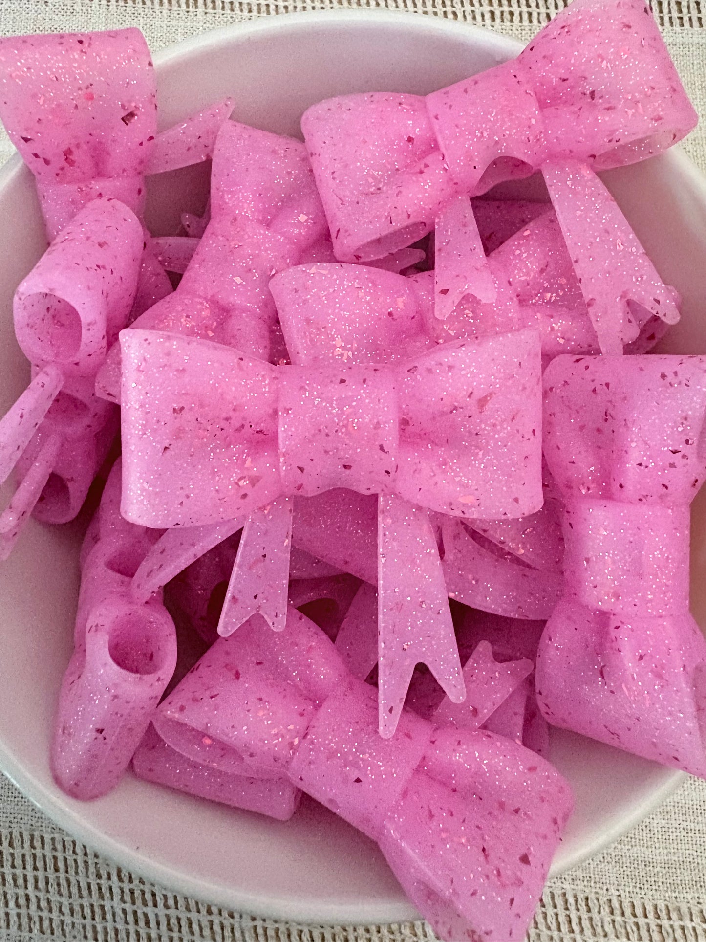 Pink Glitter Silicone Straw Topper