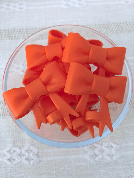 Orange Silicone Straw Topper
