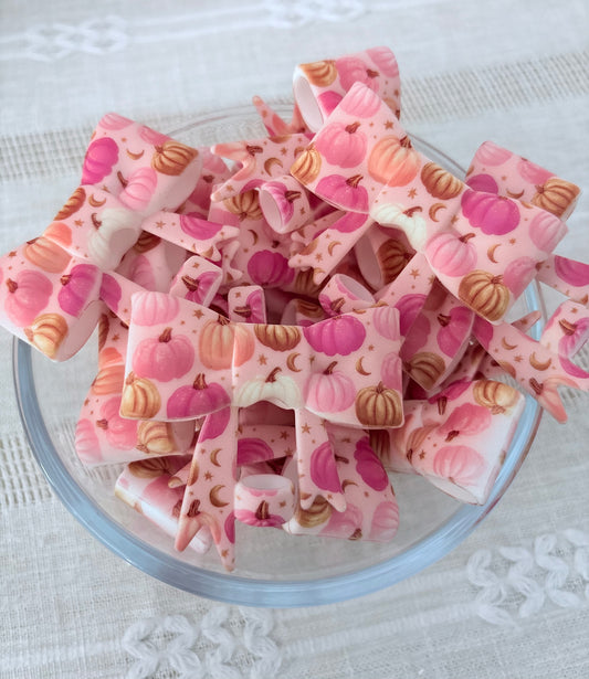 Pink Pumpkins Silicone Straw Topper