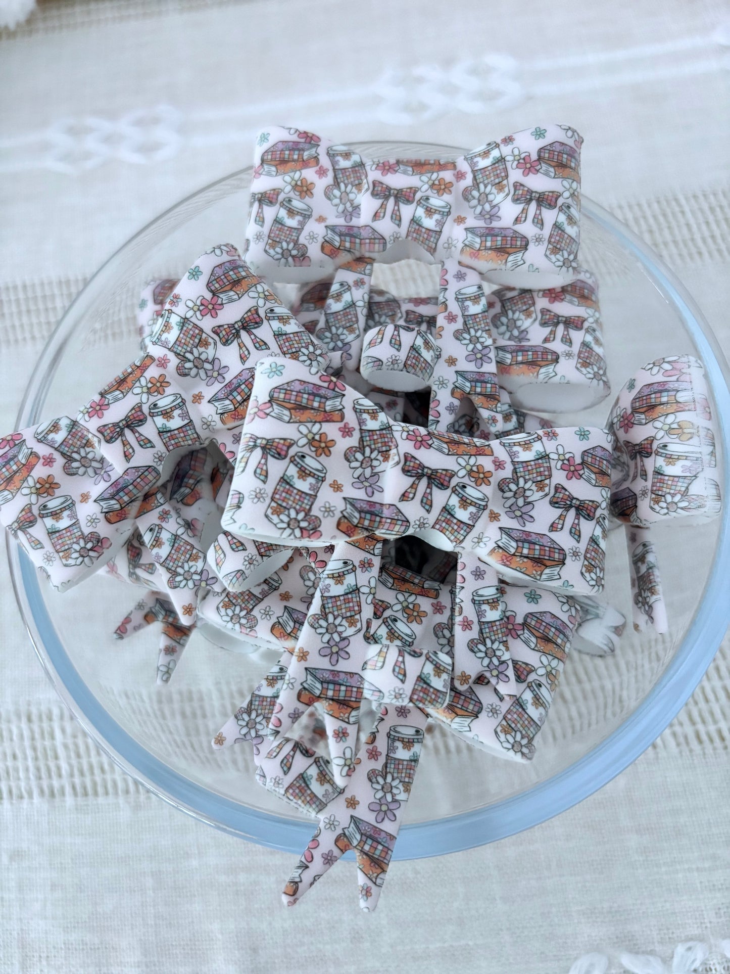 Books and Coffee Silicone Straw Topper